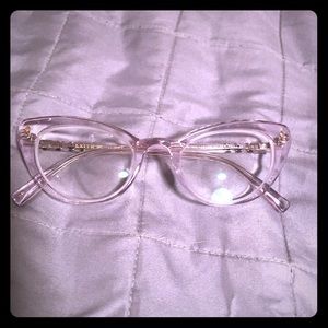 Warby Parker lilac translucent glasses
